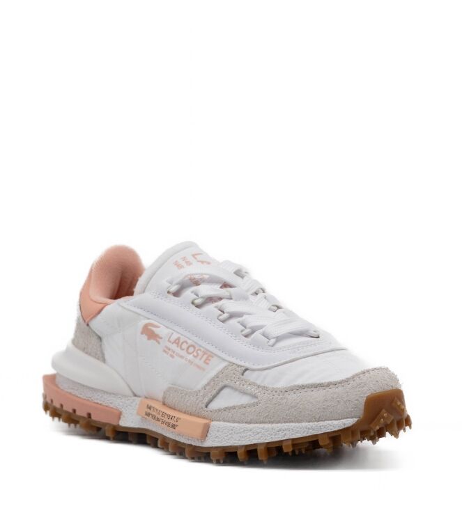 Lacoste Lacoste dames sneakers rubberzolen wit White/Light Pink Lacoste Dames Sneakers in Wit/Roze online kopen