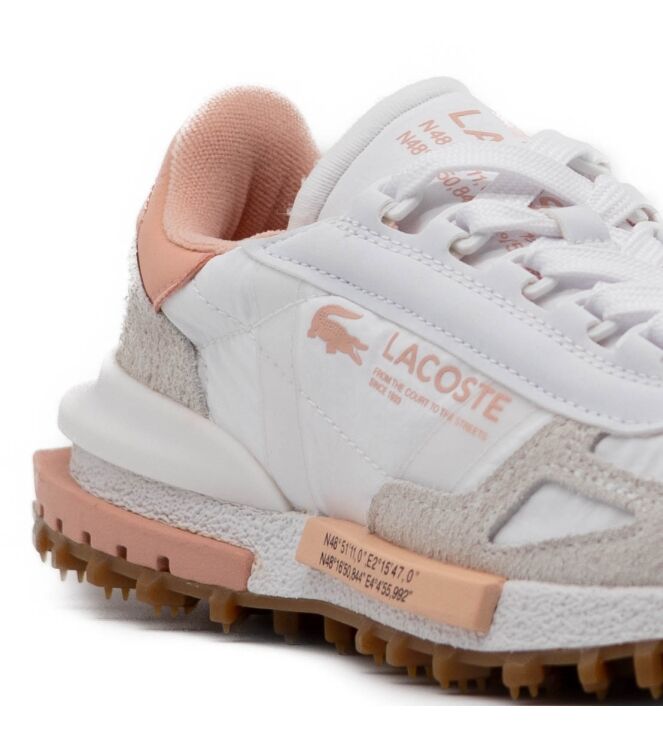Lacoste Lacoste dames sneakers rubberzolen wit White/Light Pink Lacoste Dames Sneakers in Wit/Roze online kopen