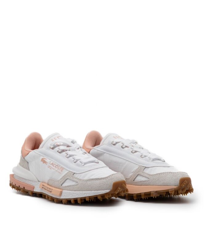 Lacoste Lacoste dames sneakers rubberzolen wit White/Light Pink Lacoste Dames Sneakers in Wit/Roze online kopen