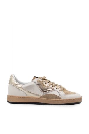 4B12 Sneakers dames sneakers wit goud