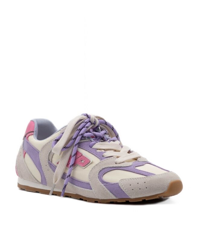 3P 3P dames sneakers rubberzolen wit Butter/Ice/Purple 3P Dames Sneakers in Wit Combi online kopen