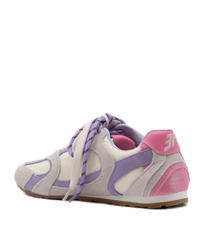 3P 3P dames sneakers rubberzolen wit Butter/Ice/Purple 3P Dames Sneakers in Wit Combi online kopen