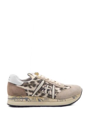 Premiata dames sneakers grijs leopard