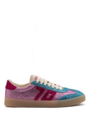 Back 70 dames sneakers blauw roze