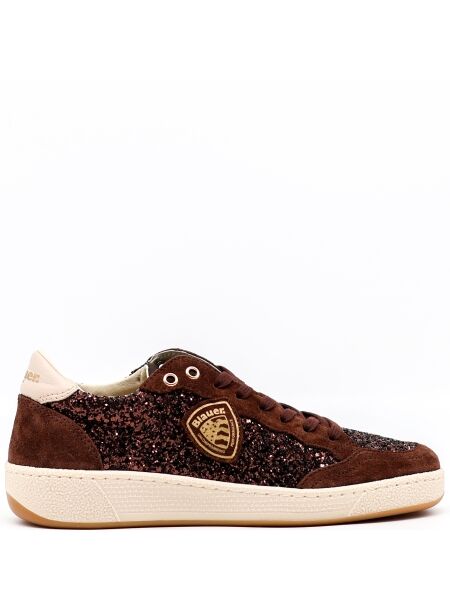 Blauer Dames sneakers bruin glitter