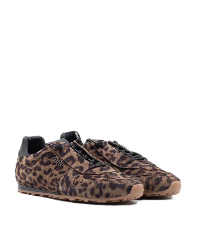 Cetti Cetti dames sneakers leopard Leopardo Sander Cetti Dames Sneakers in Bruin leo online kopen