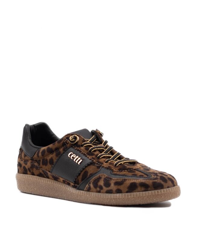 Cetti Cetti dames sneakers leopard Leopardo Tabac Cetti Dames Sneakers in Bruin Leo Combi online kopen