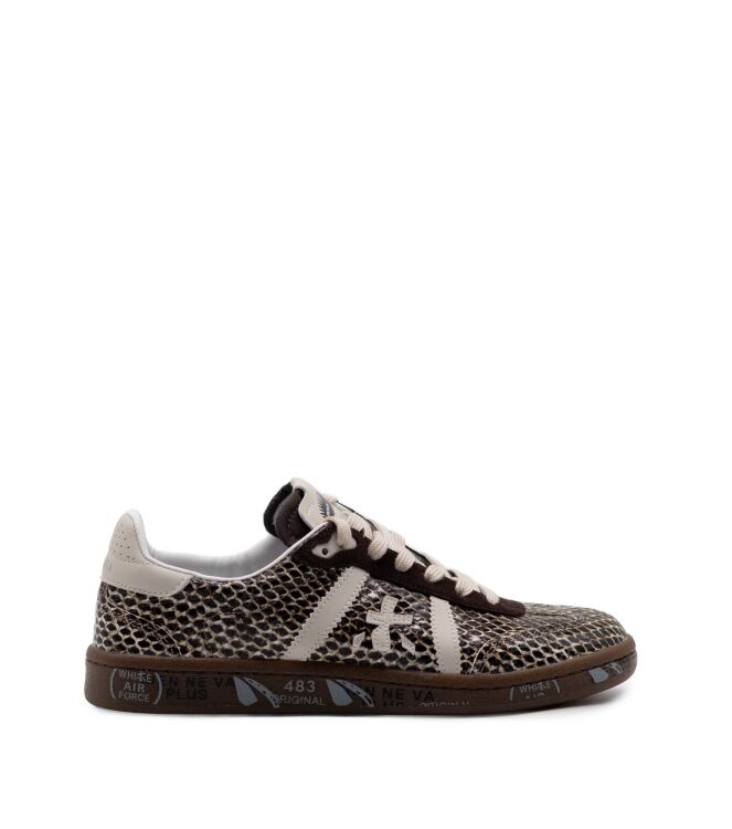 Premiata Premiata dames sneakers rubberzool bruin Var8573 Premiata Dames Sneakers in Bruin Slang online kopen