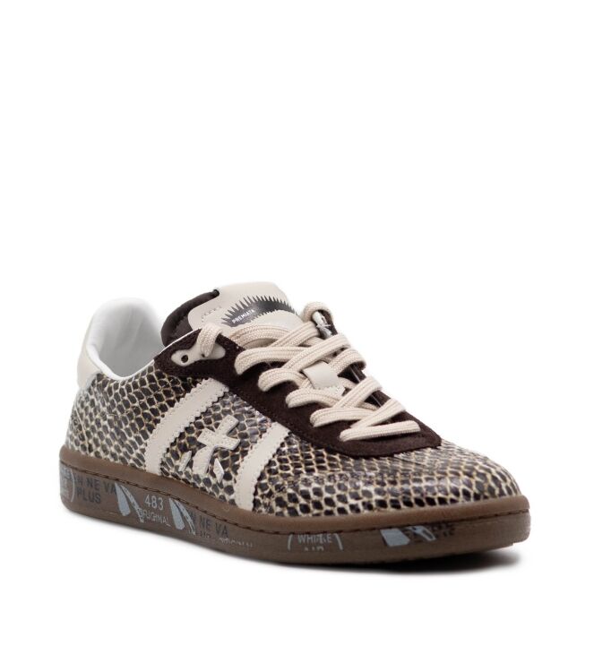 Premiata Premiata dames sneakers rubberzool bruin Var8573 Premiata Dames Sneakers in Bruin Slang online kopen