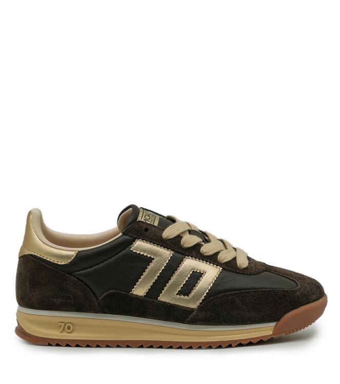 Back70 Back70 dames sneakers bruin goud Sprong Nappa Coffee Gold Back70 Dames Sneakers Bruin Goud