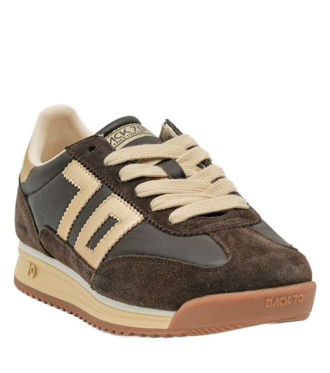 Back70 Back70 dames sneakers bruin goud Sprong Nappa Coffee Gold Back70 Dames Sneakers Bruin Goud
