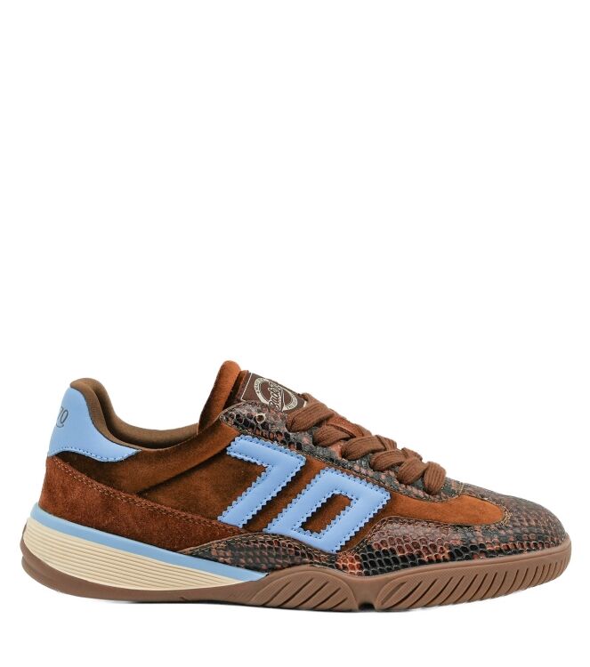 Back70 Back70 dames sneakers bruin combi Velvet Cuoio Sky Back70 Dames Sneakers Bruin Combi