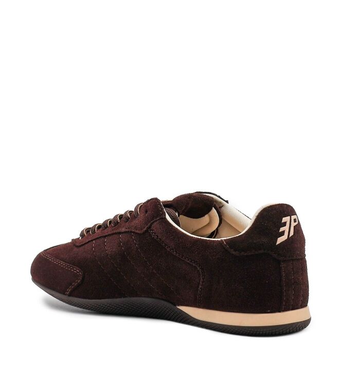3P 3P dames sneakers donker bruin sued Suede Coffee 3P Dames Sneakers in Bruin online kopen