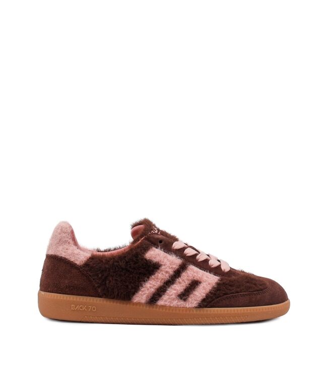 Back 70 Back 70 dames sneakers bruin roze Mohair Coffee Pink Back70 Dames Sneakers in Bruin/Roze online kopen