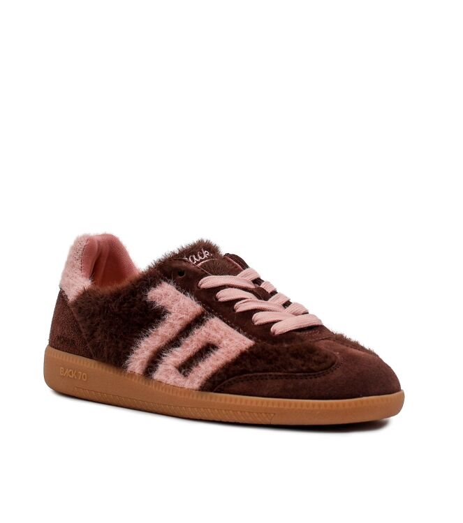 Back 70 Back 70 dames sneakers bruin roze Mohair Coffee Pink Back70 Dames Sneakers in Bruin/Roze online kopen