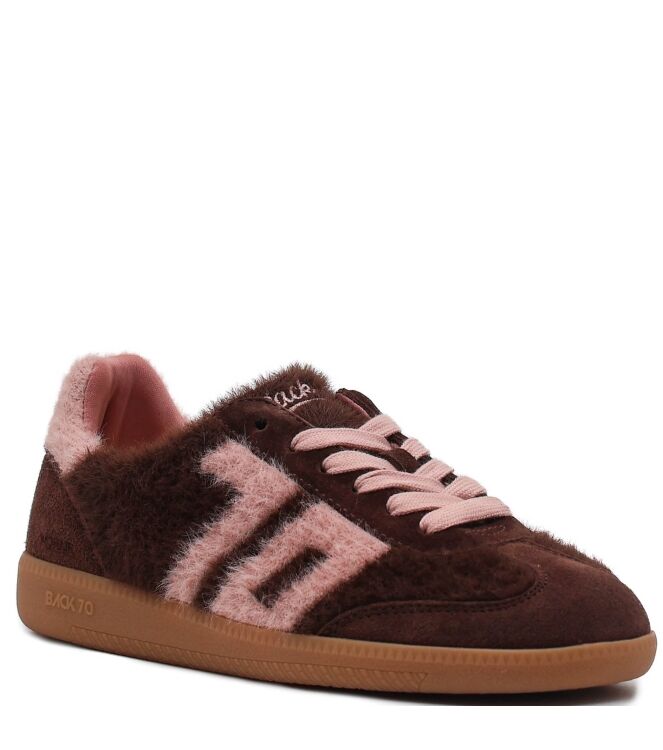 Back 70 Back 70 dames sneakers bruin roze Mohair Coffee Pink Back70 Dames Sneakers in Bruin/Roze online kopen