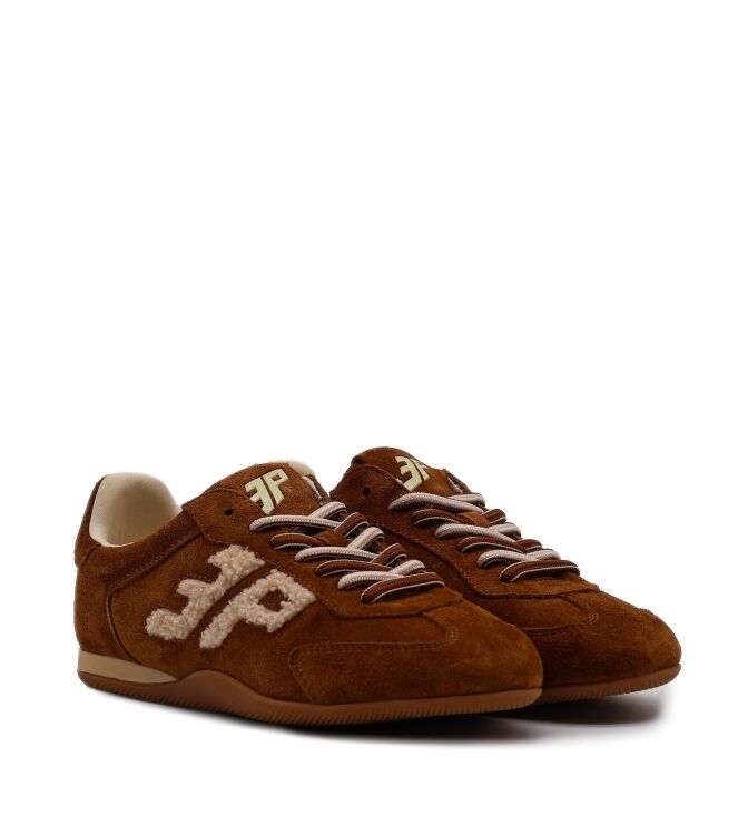 3P 3P dames sneakes cognac suede Suede Cuoio 3P Dames Sneakers in Naturel online kopen