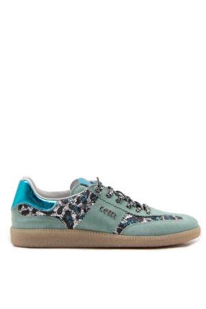 Cetti dames sneakers groen glitter