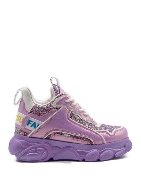 Buffalo Dames sneakers paars glitter