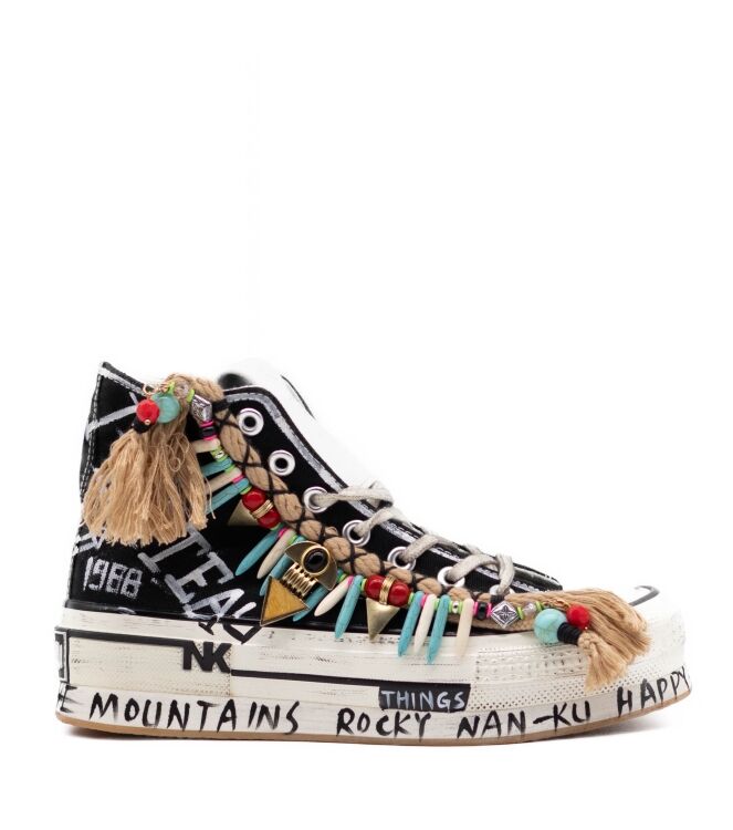 Nan-Ku Couture Dames Platform Sneakers in Zwart online kopen 