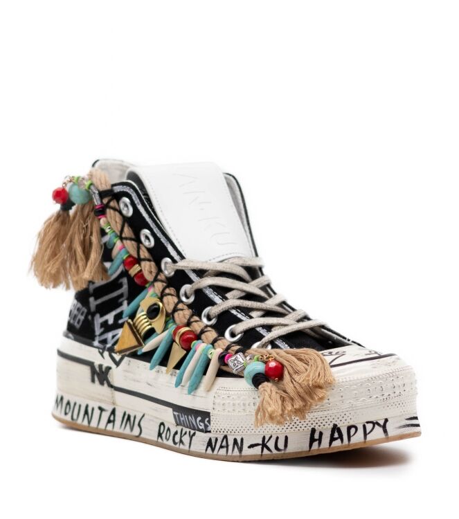 Nan-Ku Couture Dames Platform Sneakers in Zwart online kopen 