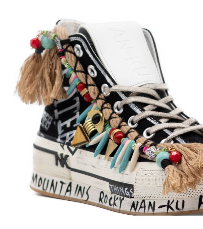 Nan-Ku Couture Dames Platform Sneakers in Zwart online kopen 