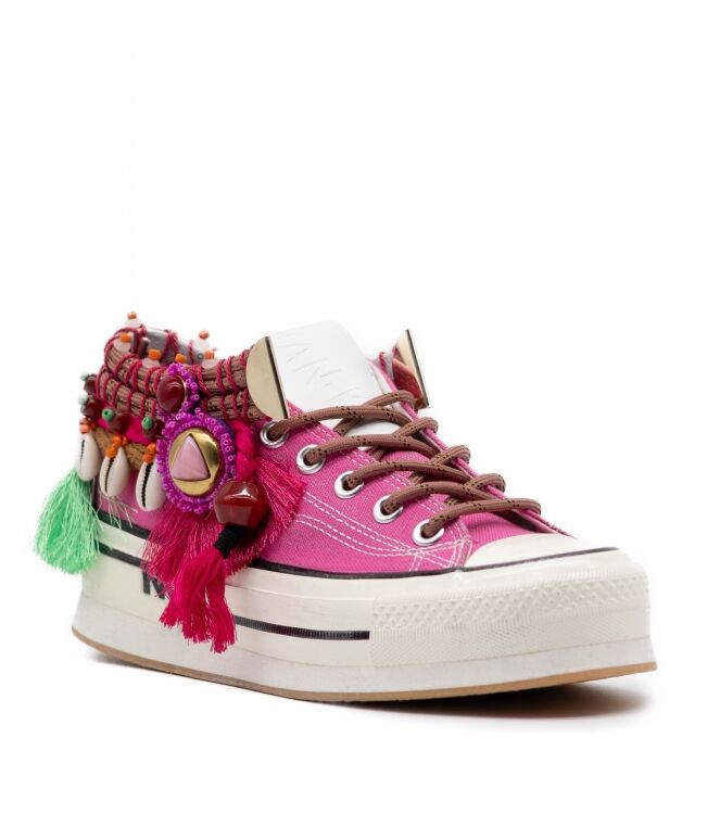 Nan-Ku Couture Dames Platform Sneakers in Wit online kopen 