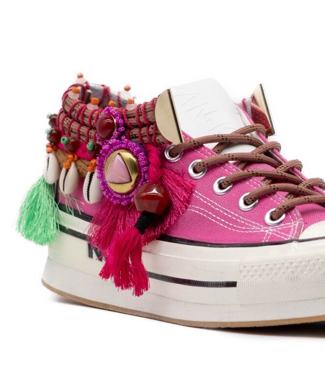 Nan-Ku Couture Dames Platform Sneakers in Wit online kopen 