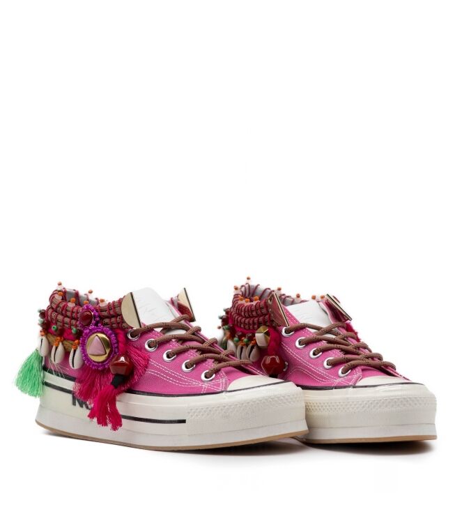 Nan-Ku Couture Dames Platform Sneakers in Wit online kopen 