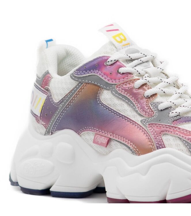 buffalo buffalo dames sneakers plateauzolen wit White Rose buffalo Dames Sneakers Plateauzolen Wit