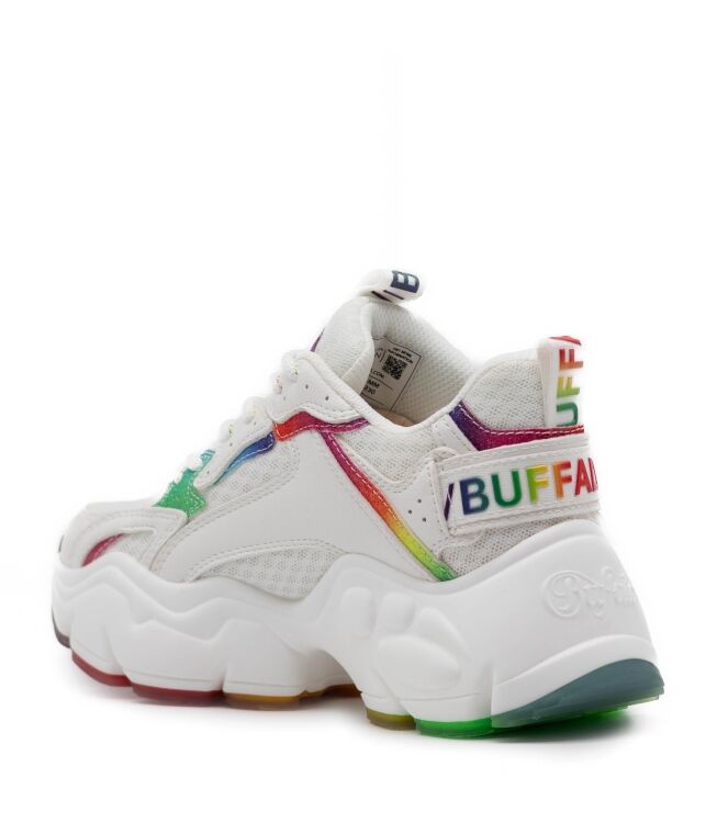 buffalo buffalo dames sneakers plateauzolen wit White Rainbow buffalo Dames Sneakers Plateauzolen Wit