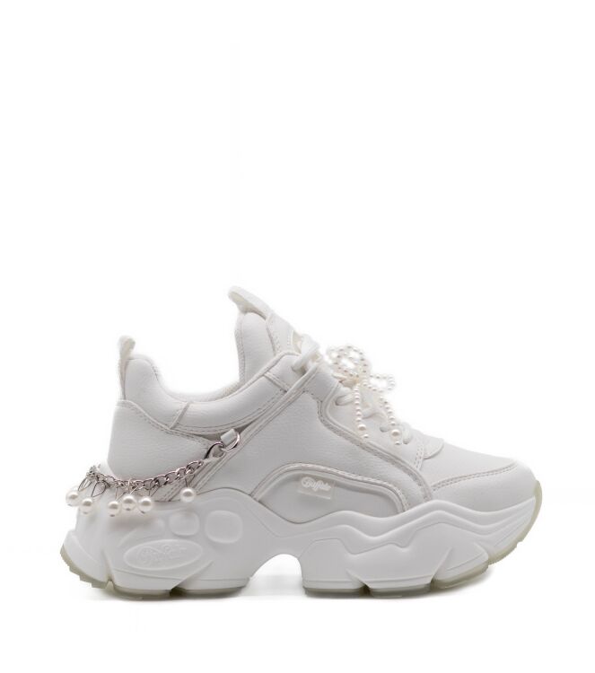 Buffalo Buffalo dames sneakers plateau wit White Buffalo Dames Sneakers in Wit online kopen