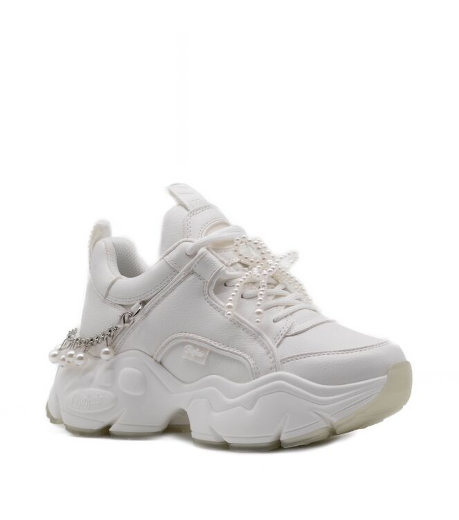 Buffalo Buffalo dames sneakers plateau wit White Buffalo Dames Sneakers in Wit online kopen
