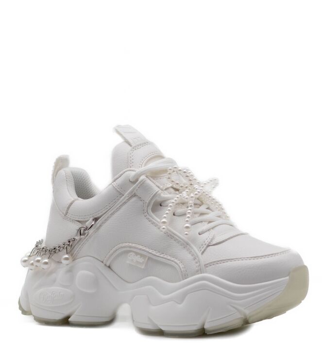 Buffalo Buffalo dames sneakers plateau wit White Buffalo Dames Sneakers in Wit online kopen