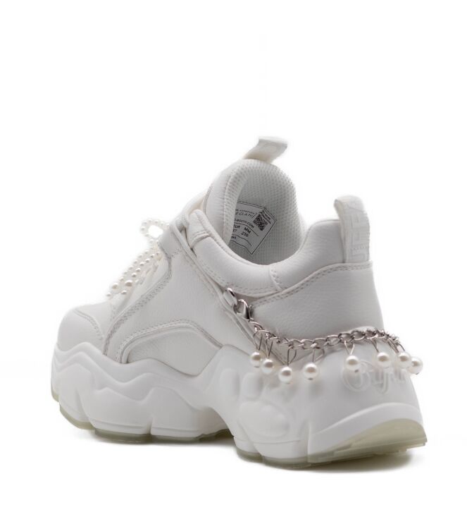 Buffalo Buffalo dames sneakers plateau wit White Buffalo Dames Sneakers in Wit online kopen