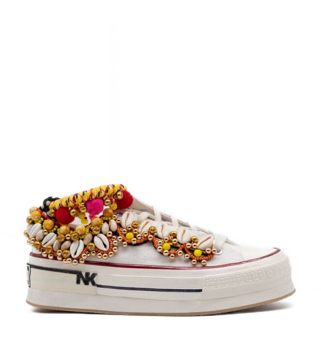 Nan-Ku Couture Dames Platform Sneakers in Wit online kopen 