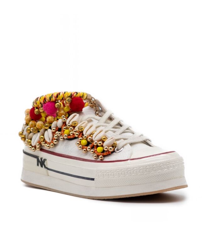 Nan-Ku Couture Dames Platform Sneakers in Wit online kopen 