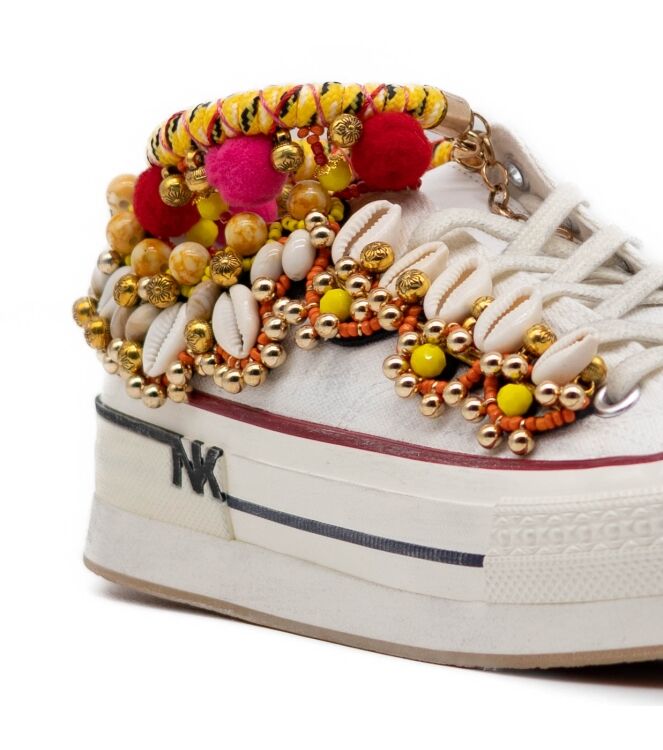 Nan-Ku Couture Dames Platform Sneakers in Wit online kopen 