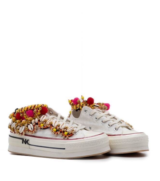 Nan-Ku Couture Dames Platform Sneakers in Wit online kopen 