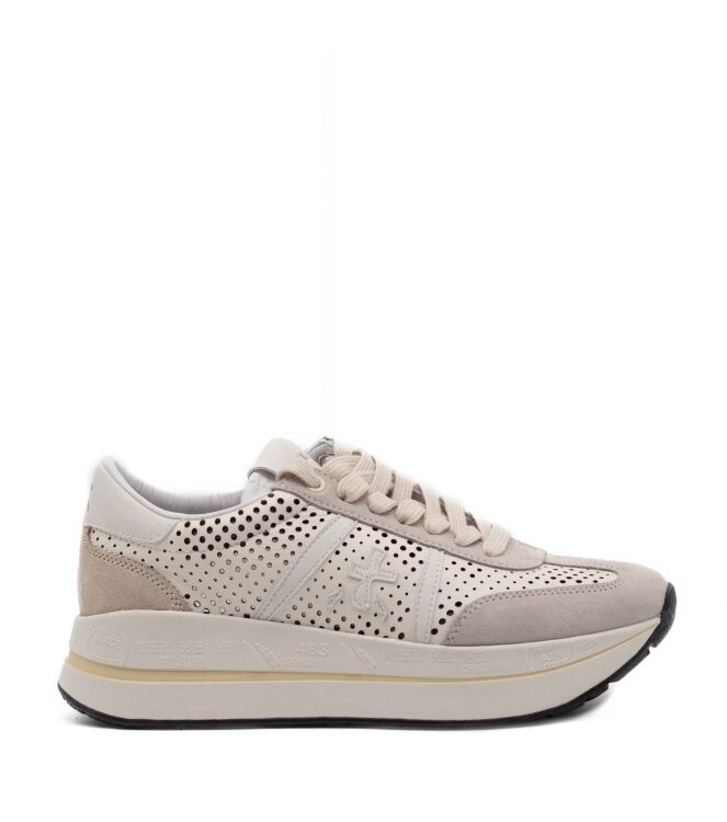 Premiata Dames Platform Sneakers in Gebroken Wit online kopen 
