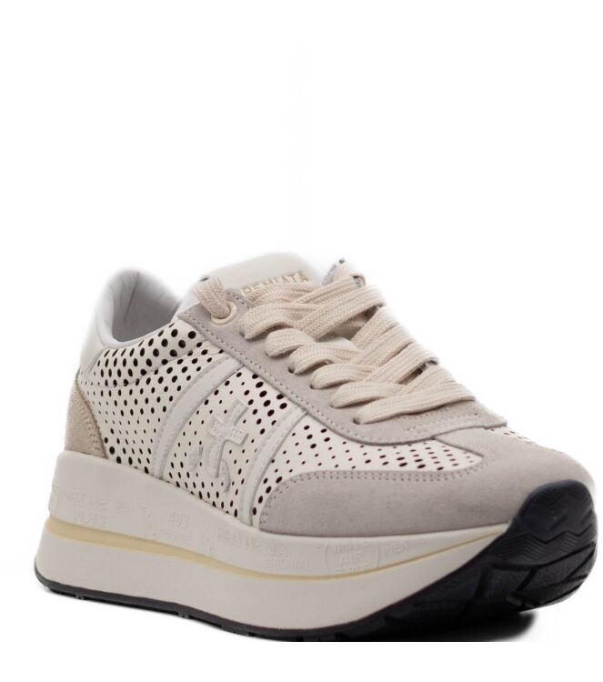 Premiata Dames Platform Sneakers in Gebroken Wit online kopen 