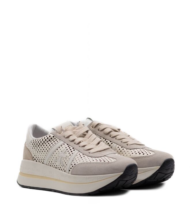Premiata Dames Platform Sneakers in Gebroken Wit online kopen 
