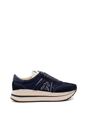 Premiata dames sneaker plateauzool blauw