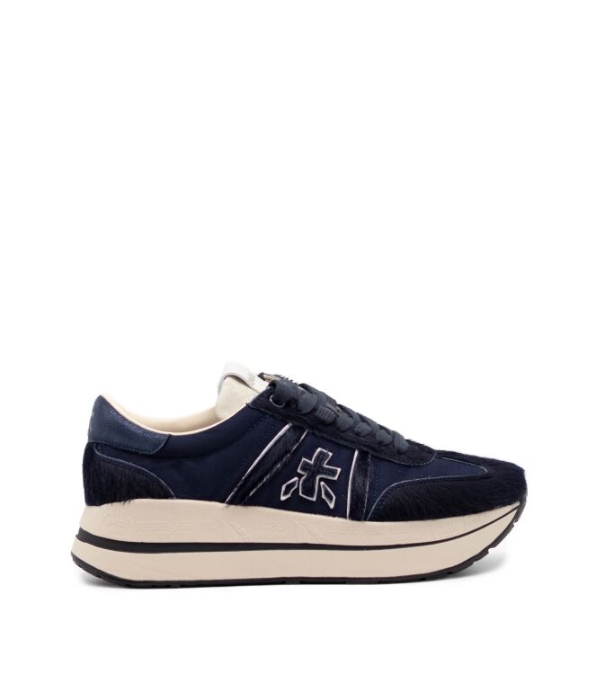 Premiata Premiata dames sneaker plateauzool blauw Var8503 Premiata Dames Platform Sneakers in Blauw online kopen