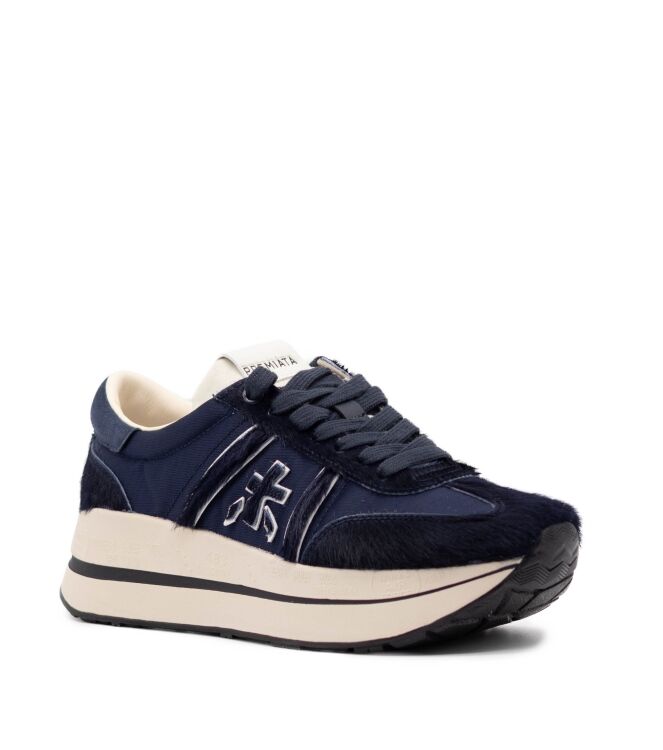 Premiata Premiata dames sneaker plateauzool blauw Var8503 Premiata Dames Platform Sneakers in Blauw online kopen