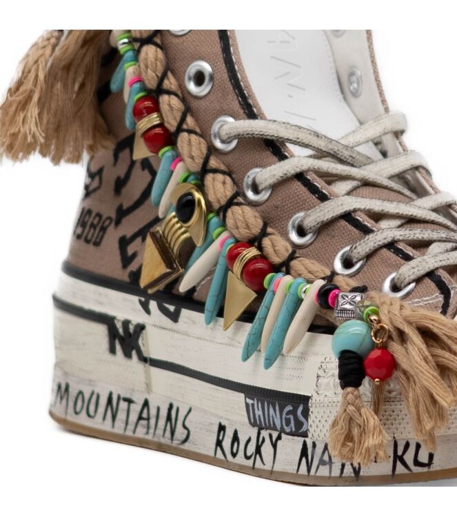 Nan-Ku Couture Dames Platform Sneakers in Bruin online kopen 