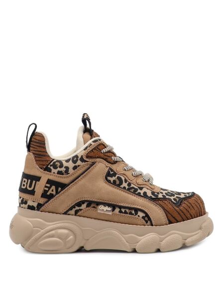 Buffalo Dames sneakers bruin combi vegan