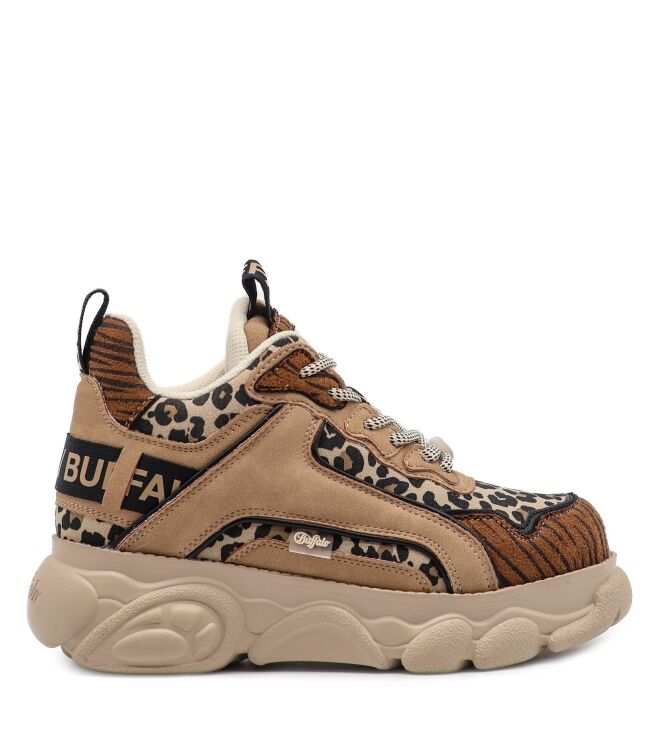 Buffalo Dames Platform Sneakers in Beige/Bruin online kopen 