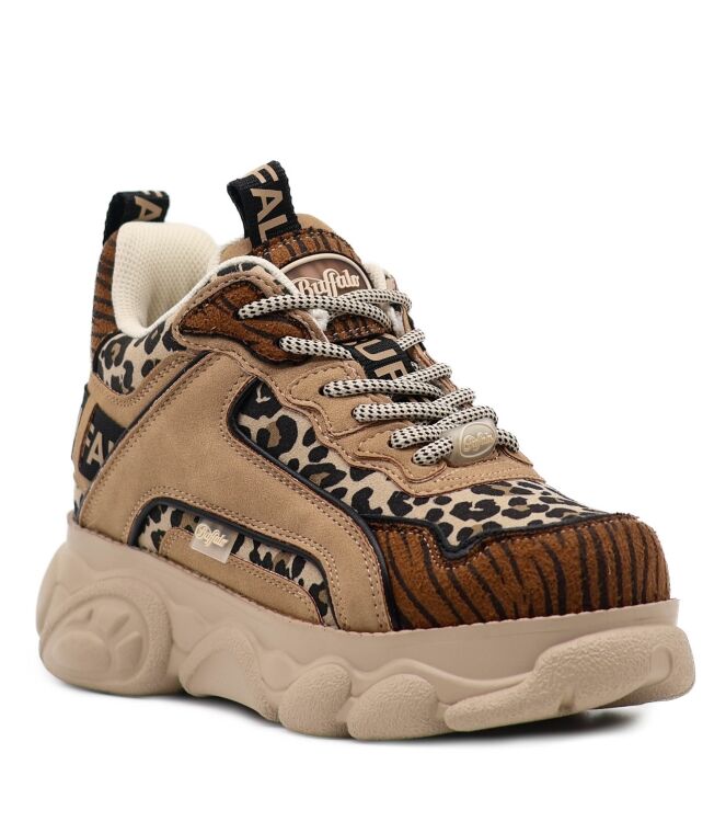 Buffalo Dames Platform Sneakers in Beige/Bruin online kopen 