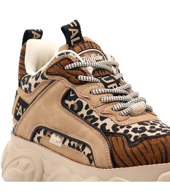 Buffalo Dames Platform Sneakers in Beige/Bruin online kopen 